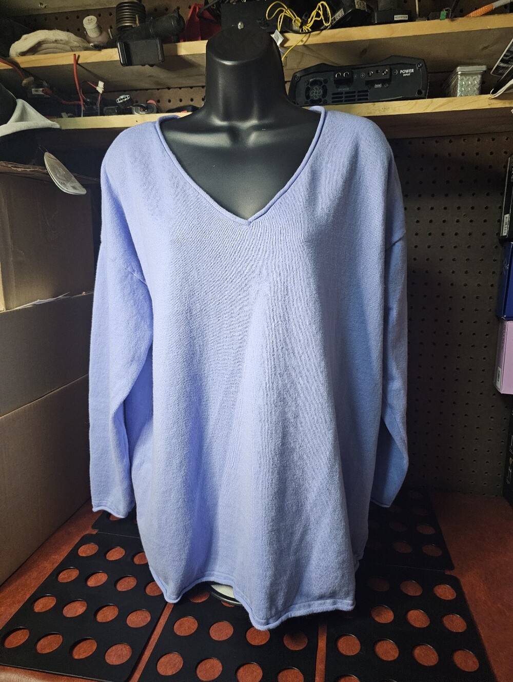 Candace Cameron Bure Light Blue V-Neck Sweater